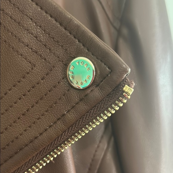 Marc New York Brown Leather Biker Jacket - Picture 3 of 16